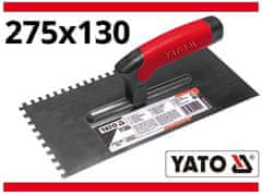 YATO Nerjaveča jeklena gladilka za omet 275x130 mm, z zarezo 6x6 mm YT-5202 YATO