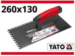 YATO Nerjaveča jeklena gladilka za omet 260x130 mm, z zarezo 10x10 mm YT-5204 YATO