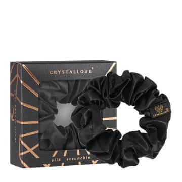 shumee CRYSTALLOVE svilena gumica za lase - črna