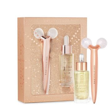 shumee CRYSTALLOVE Komplet za lifting in oblikovanje obraza Clear quartz 3D - masažer za lifting in serum - omejena izdaja