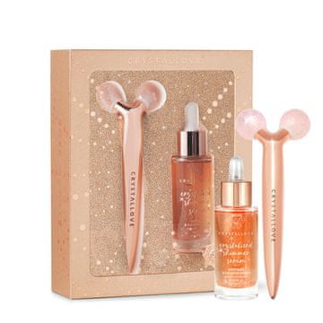 CRYSTALLOVE CRYSTALLOVE 3D lift & sculpt set z rožnatim kremenom - lifting masažer in serum - omejena izdaja
