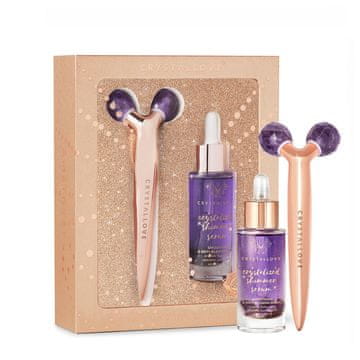 shumee CRYSTALLOVE Amethyst 3D lift & sculpt set - lifting masažer in serum - omejena izdaja