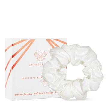CRYSTALLOVE Svilena gumica za lase CRYSTALLOVE - slonokoščena