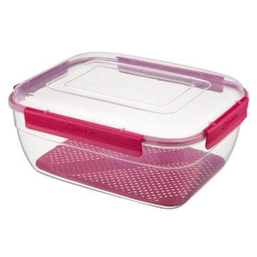 shumee Pravokotna posoda za shranjevanje hrane 3460 ml 3,46 l VIVO hermetična s tesnilom, zaprta s 4 sponkami