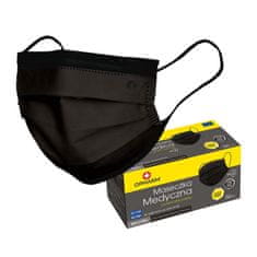 shumee Črna kirurška maska z elastiko tip IIR Opharm 50 kosov