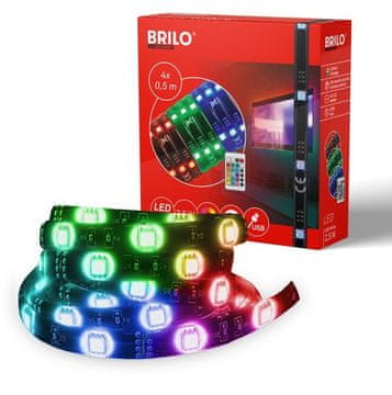 shumee 2m RGB USB LED trak za TV, zatemnljiv z daljinskim upravljalnikom, dnevna soba, spalnica, TV