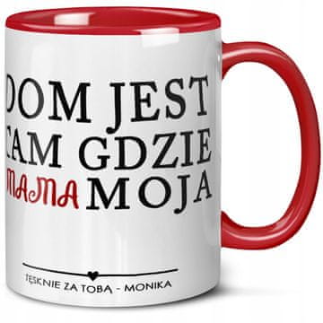 shumee DARILO ZA MATERINSKI DAN RDEČA SKODELICA DOM JE TAM, KJER JE MATI + OTROKOVO IME
