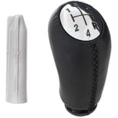 MODECAR Renault Clio II III IV ročica prestavne ročice 5 STOPENJ ČRNO USNJE + KROM + adapter / adapter za ročico prestavne ročice 2 kosa SET