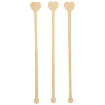 Papstar Bambusova mešalna miza za pijačo "Srce" 20 cm 100 kosov.