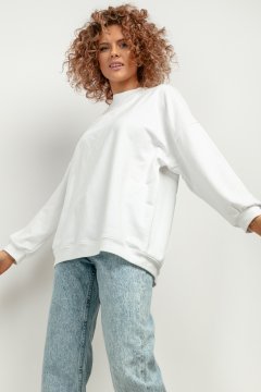 shumee Široka jopa z dolgimi rokavi T417 bela XL/XXL bela
