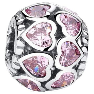 shumee Obeski za Pandora obesek z roza srcem iz srebra 925 Trusky Charms