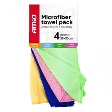 AMIO Set avto krp iz mikrovlaken 4 vrste 30x30 cm AMIO-01983