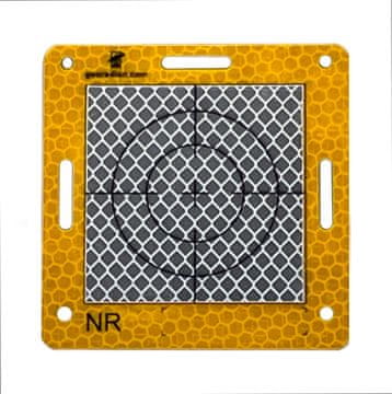 shumee 85 mm aluminijast marker s 60 mm folijo za daljinomer - rumen in bel