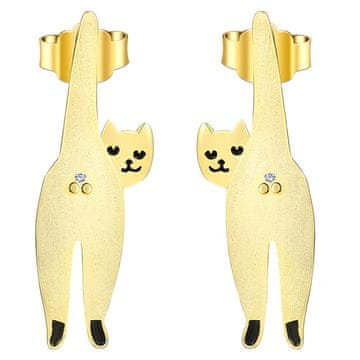 shumee Zlati uhani Mačji uhani Pozlačeni srebro 925