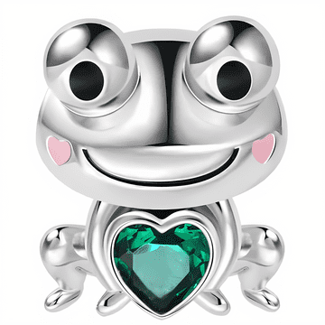 shumee Obeski za Pandora obesek v obliki žabe s srcem Trusky Charms