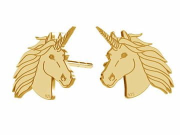 shumee Pozlačeni srebrni uhani s samorogom, veliki zlati ženski čepki, srebro 925