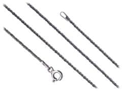 shumee Dolga posrebrena oksidirana pletena verižica z lisičjim repom 1,4 mm, dekorativna 90 cm