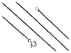 shumee Dolga posrebrena oksidirana pletena verižica z lisičjim repom 1,4 mm, dekorativna 90 cm