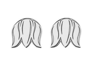 shumee Srebrni uhani s cvetličnim tulipanom za ženske, cvetlični čepki 9 mm, srebrni čepki