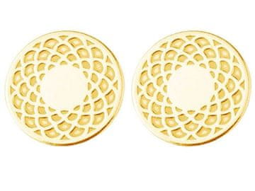 shumee Zlati rozeta srebrni okrogli uhani srebro 925