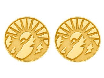 shumee Srebrni pozlačeni obročki z graviranim motivom Sončnih gora Ženski obročki