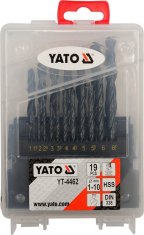 YATO Komplet svedrov za kovino HSS, 1–10 mm, 19 kosov / YT-4462 /