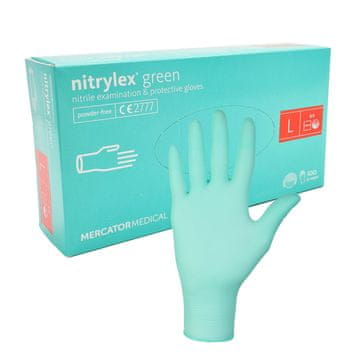 shumee Mercator Nitrylex Green nitrilne rokavice L zelene 100 kosov
