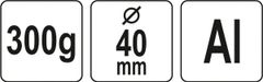 shumee Aluminijasto kladivo 300 g fi 40 mm YT-45281 YATO