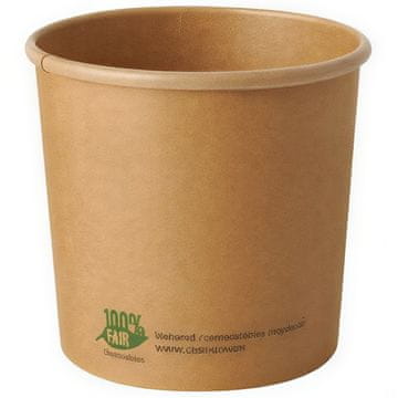 Papstar Papirnati lonček za juho 760 ml, premer 115 mm, višina 11 cm 25 kosov.