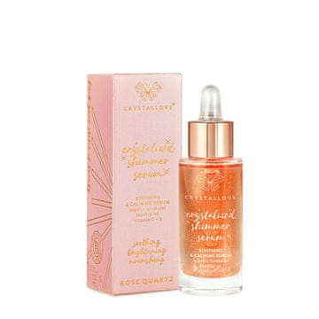 CRYSTALLOVE CRYSTALLOVE Rose quartz shimmer serum - serum za obraz z rožnatim kremenom in bisabololom