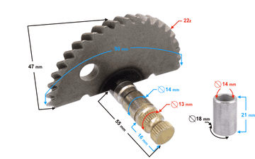 shumee Gred zaganjalnika (polmesec) za skuter 4T 50cc (7 zob)