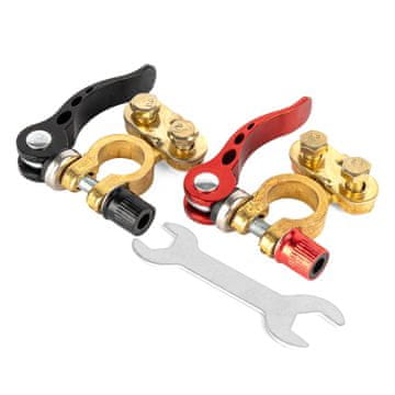 shumee Univerzalni medeninasti akumulatorski terminali z montažnim ključem AMIO-04059