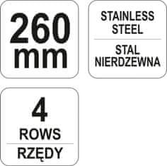 YATO Žična krtača, nerjaveča jeklena žica, 4 vrste, plastični ročaj YT-6338 YATO