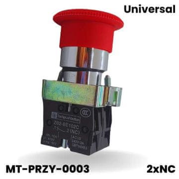 shumee Gumb za izklop v sili (goba) 2xNC (srebrn)