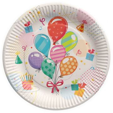 Papstar Okrogli papirnati krožniki "Baloni" premera 23 cm 10 kosov.