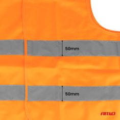 AMIO Oranžen odsevni opozorilni telovnik s XXXL certifikatom AMIO-03986