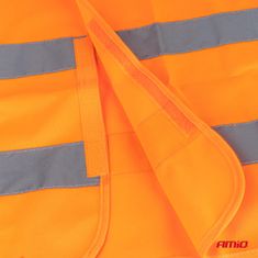 AMIO Oranžen odsevni opozorilni telovnik s XXXL certifikatom AMIO-03986