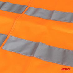AMIO Oranžen odsevni opozorilni telovnik s XXXL certifikatom AMIO-03986