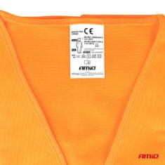 AMIO Oranžen odsevni opozorilni telovnik s XXXL certifikatom AMIO-03986