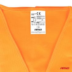 AMIO Oranžen odsevni opozorilni telovnik z XXL certifikatom AMIO-03985