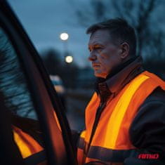 AMIO Oranžen odsevni opozorilni telovnik z XXL certifikatom AMIO-03985