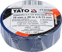 YATO Električni izolacijski trak 19mmx20mx0.13mm, moder YT-81651 YATO