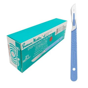 shumee Kirurški skalpel 21 sterilnih 10 kosov iz nerjavečega jekla Swann-Morton