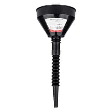 AMIO Fleksibilen črn lijak s cedilom za gorivo, tekočino, vodo, 16 cm AMIO-04038