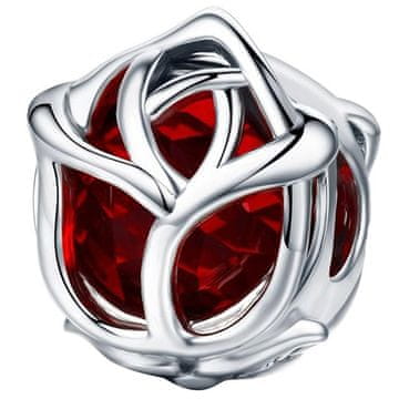 shumee Obeski za Pandora obesek z rdečo vrtnico S925