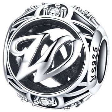 shumee Obeski za Pandora obesek s črko W, srebro 925