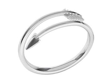 shumee Srebrni nastavljiv majhen prstan s puščico, tanek trak s puščico, 12