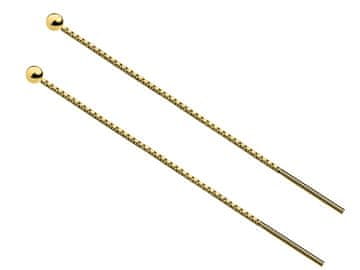 shumee Pozlačeni srebrni uhani z dolgimi visečimi kroglicami, 3 mm, srebro 925