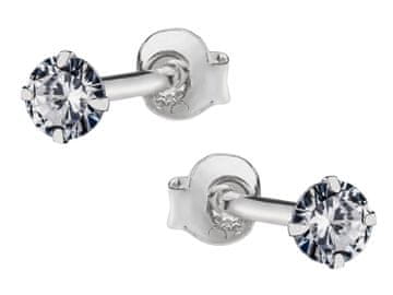 shumee Srebrni uhani s kubičnim cirkonom, ženski, obročki 2 mm, srebro 925