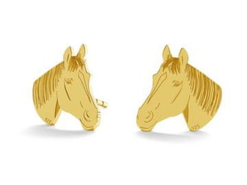 shumee Pozlačeni srebrni uhani s konjičkom, veliki zlati ženski uhani, srebro 925